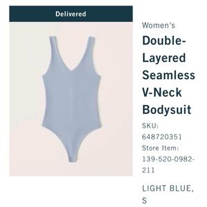 Abercrombie & Fitch Blue Seamless Bodysuit Ultra Soft